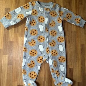 Carter's Gray and Orange Cookie Print Footie